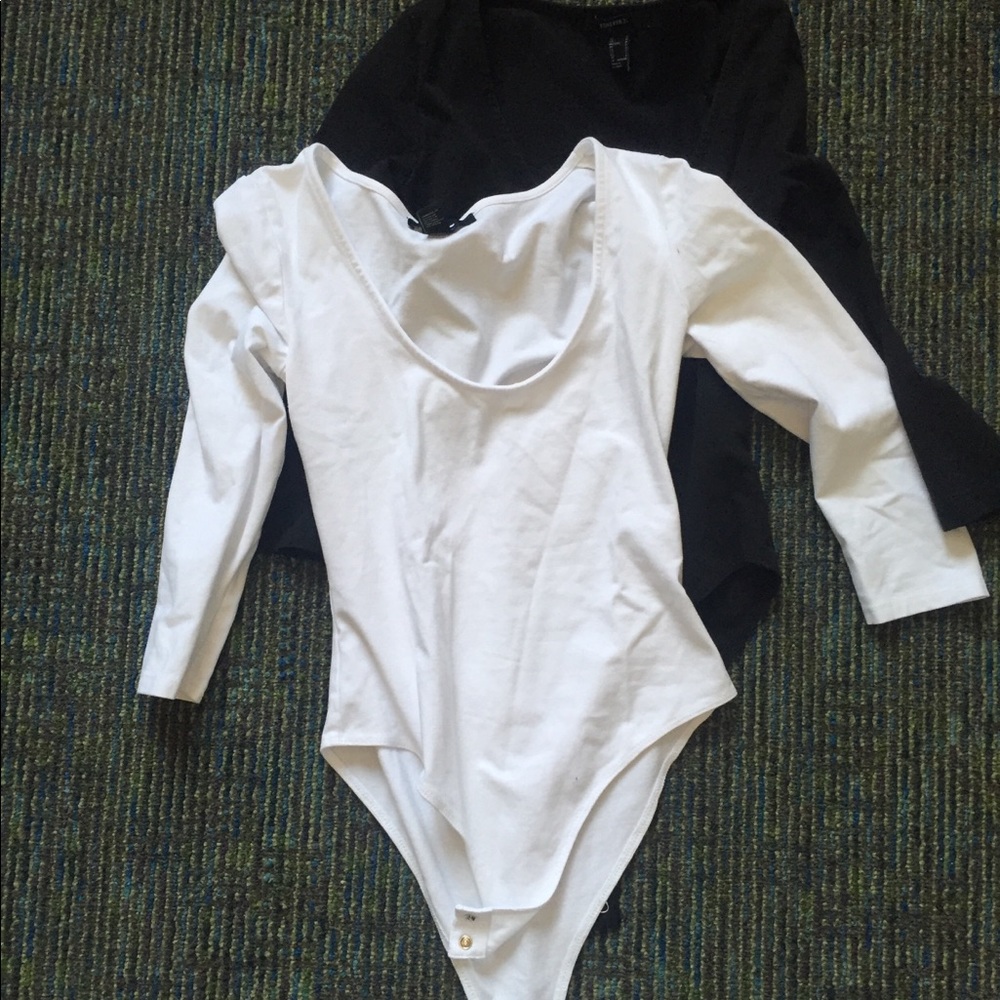 white and black bodysuit
